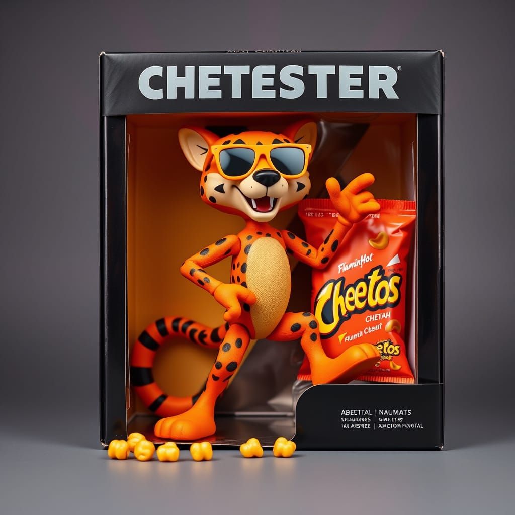 Chester Cheetah in Retro Packaging, Wearing Cool Sunglasses