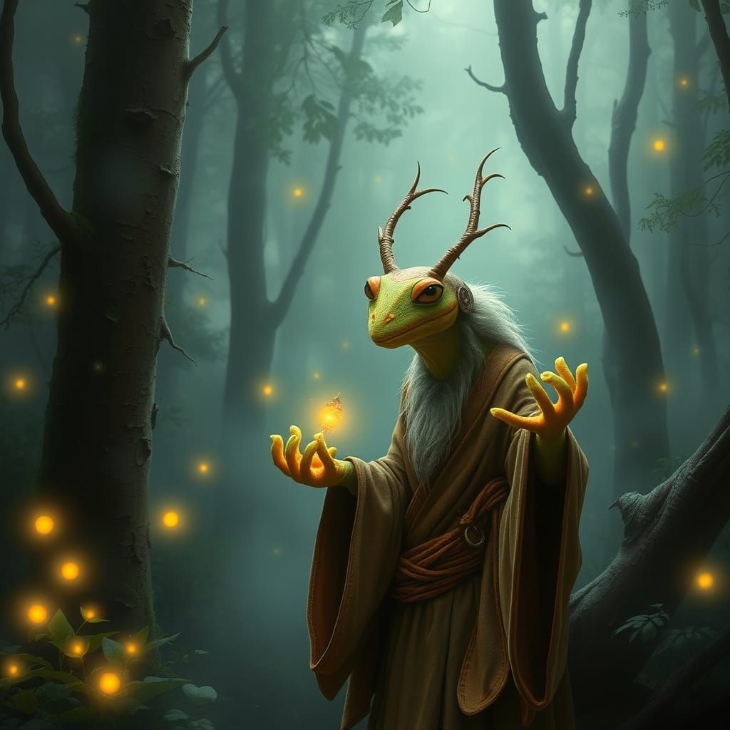 Ethereal Shaman in Ancient Forest