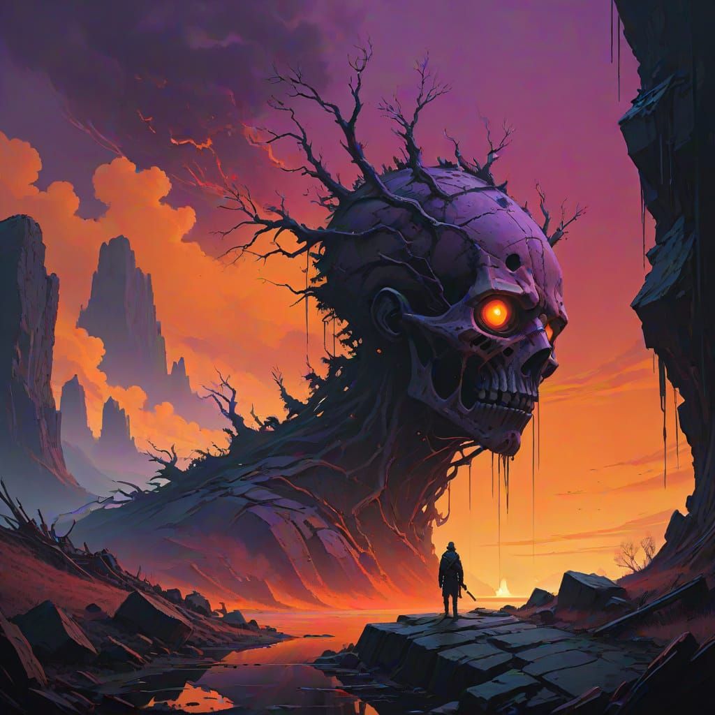 Surreal Landscape of Despair at the Edge of Reality