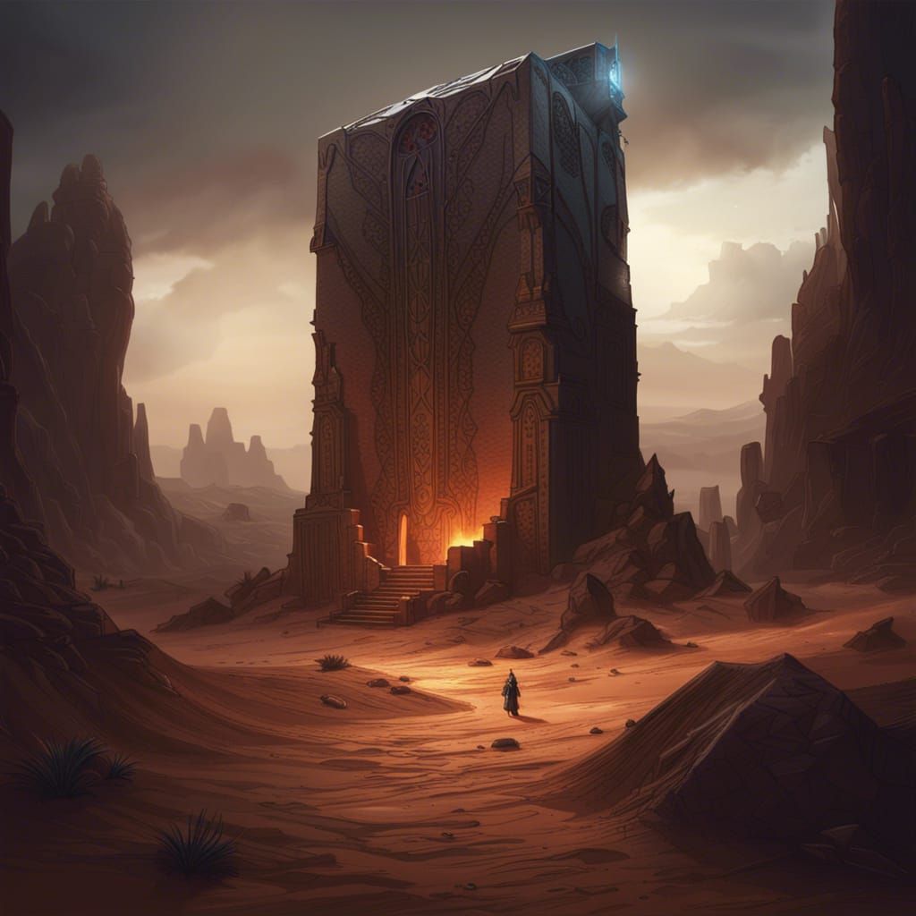 Desert Monolith: Dark Fantasy Concept Art