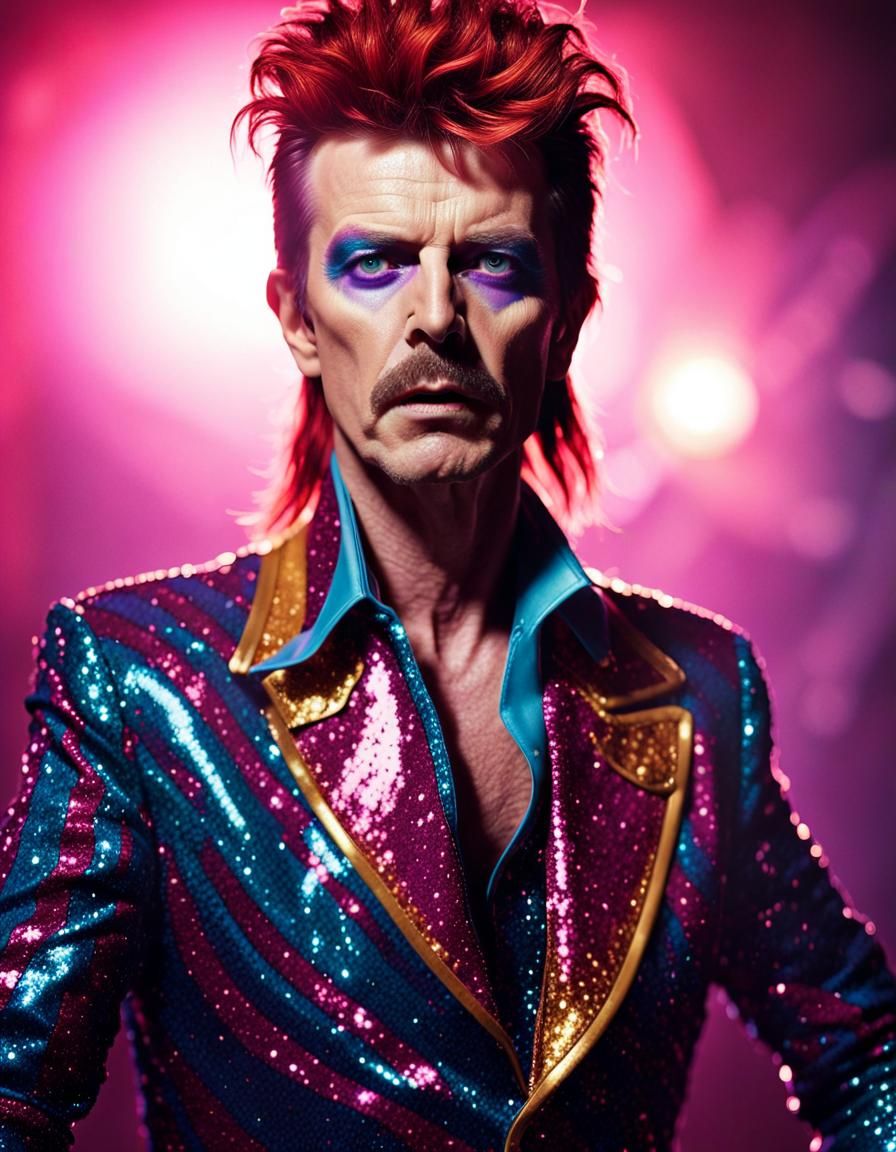 Glam Rock Portrait with Glitter and Bold Fashion