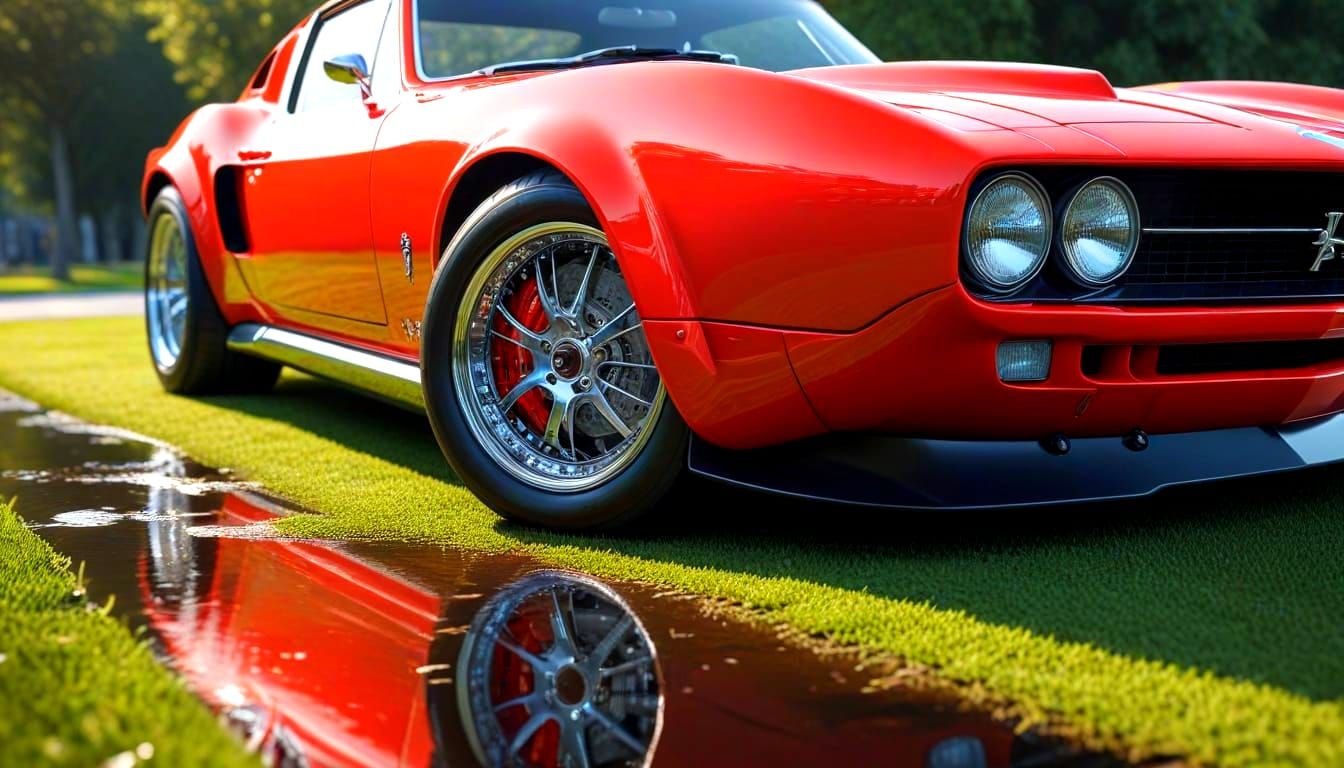 Hyperrealistic Sports Car Inspired by 1960s Designs