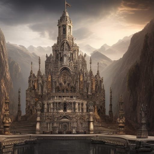 Symmetrical Dodocevia in Digital Matte Painting Style