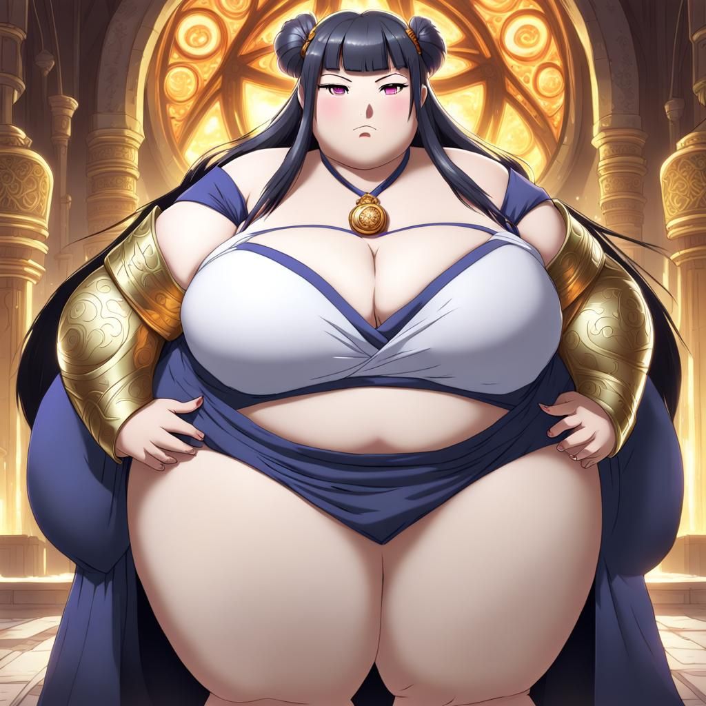 SSBBW Hinata Hyuga in Anime Style