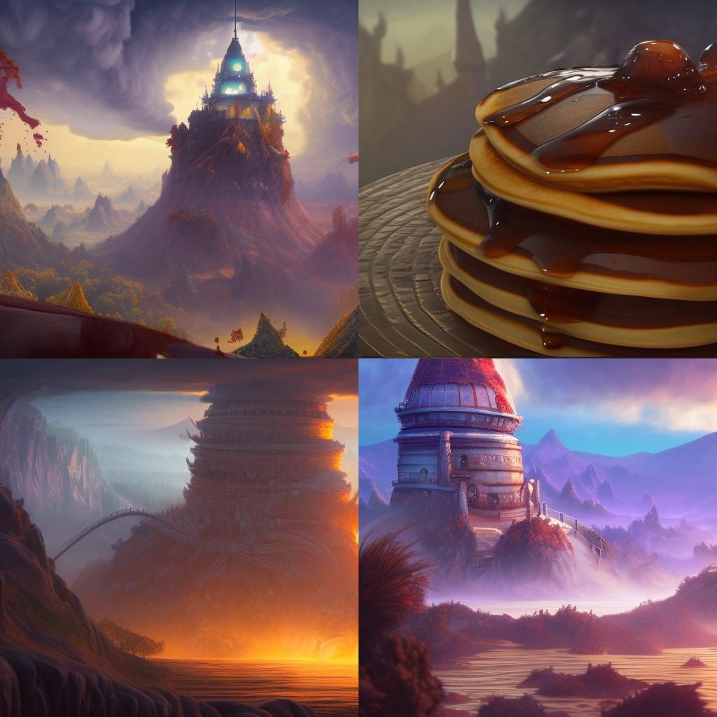 Huge stack of fluffy pancakes