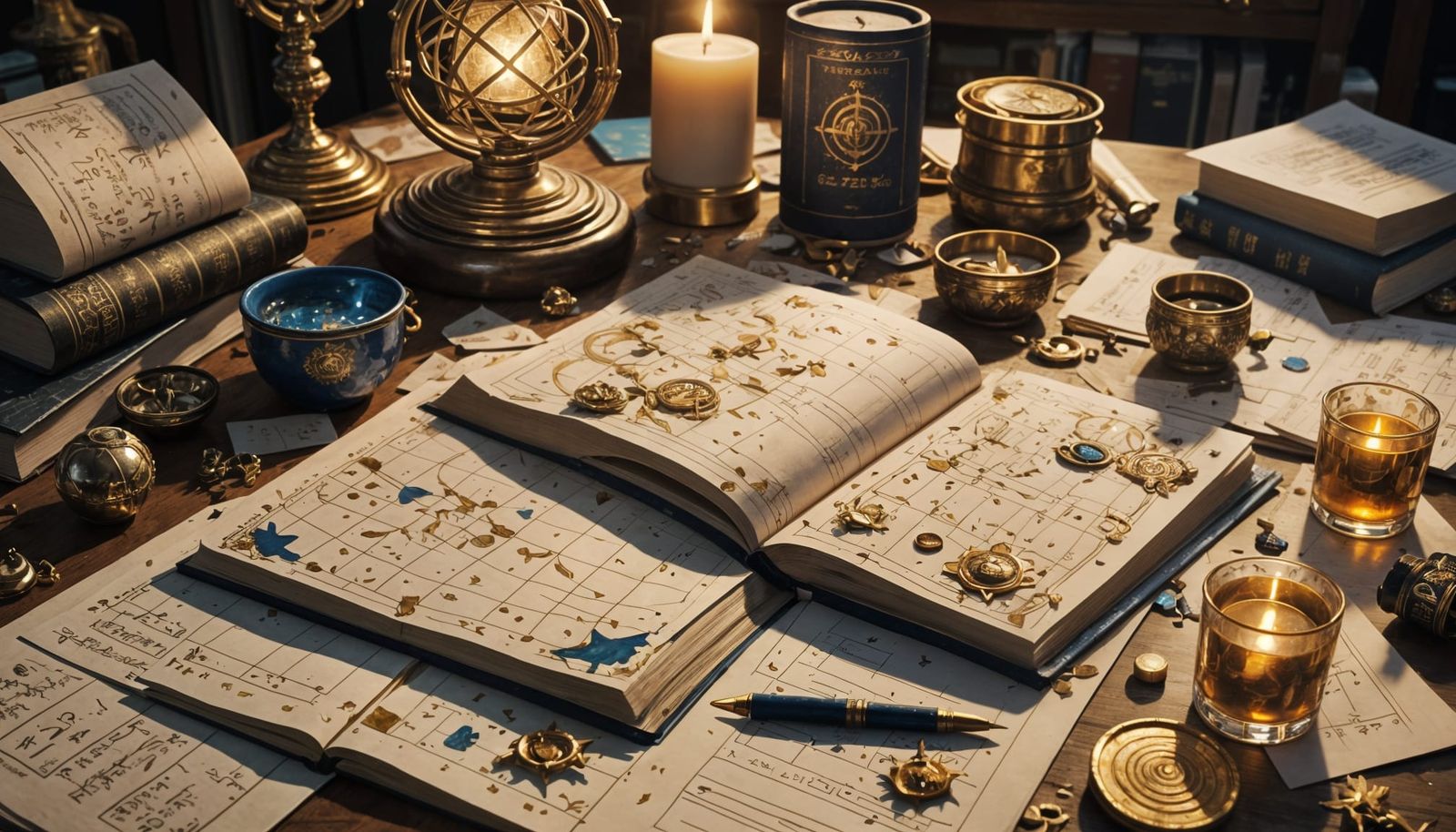 Astrology Journal with Golden Ink Splatters