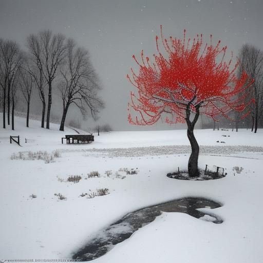 Snowscape Inspired by Iconography and Surrealism