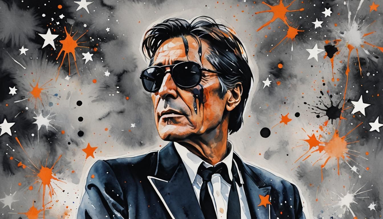 Bryan Ferry in London: Pop Art Watercolor Portrait