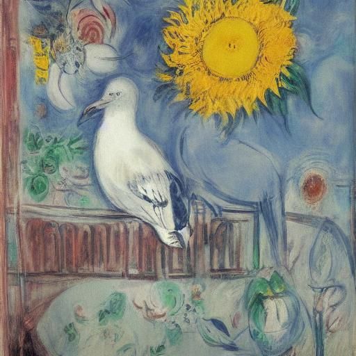 Surreal Seagull Serenade: Expressionist Dreamscape