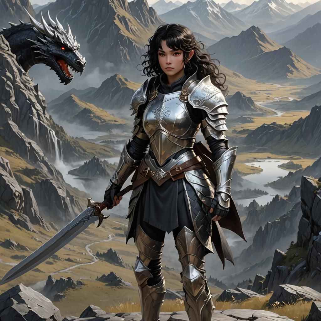 Dragonborn Fighter in Detailed 3D Anime Art