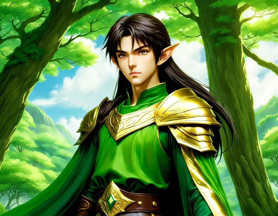 Deedlit the Forest Elf Portrait in Anime Style