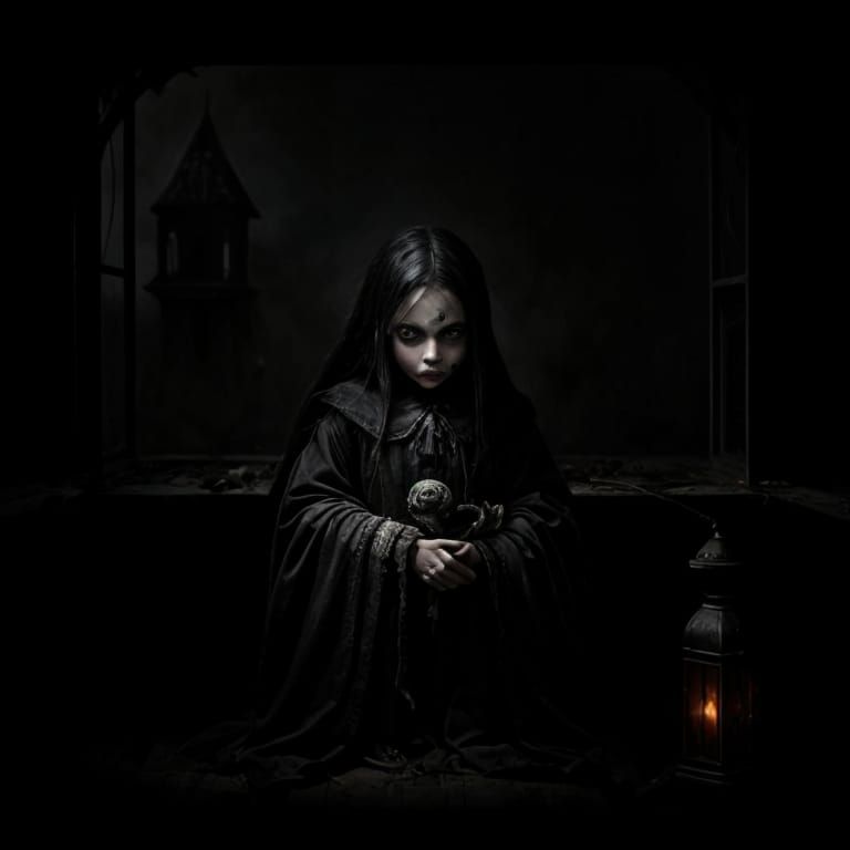 Sinister Cursed Doll: Dark Fantasy Art