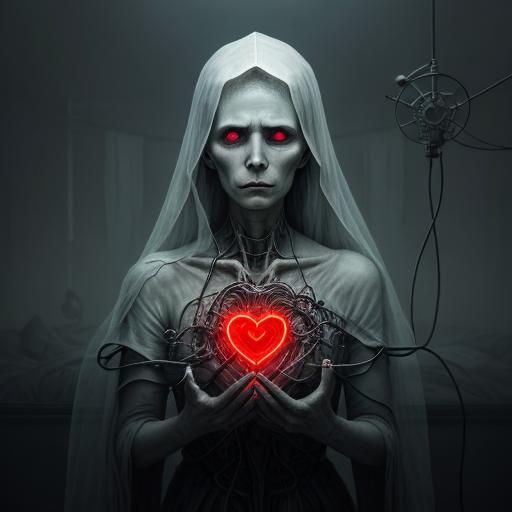 Surreal Heart: A Haunting Digital Painting