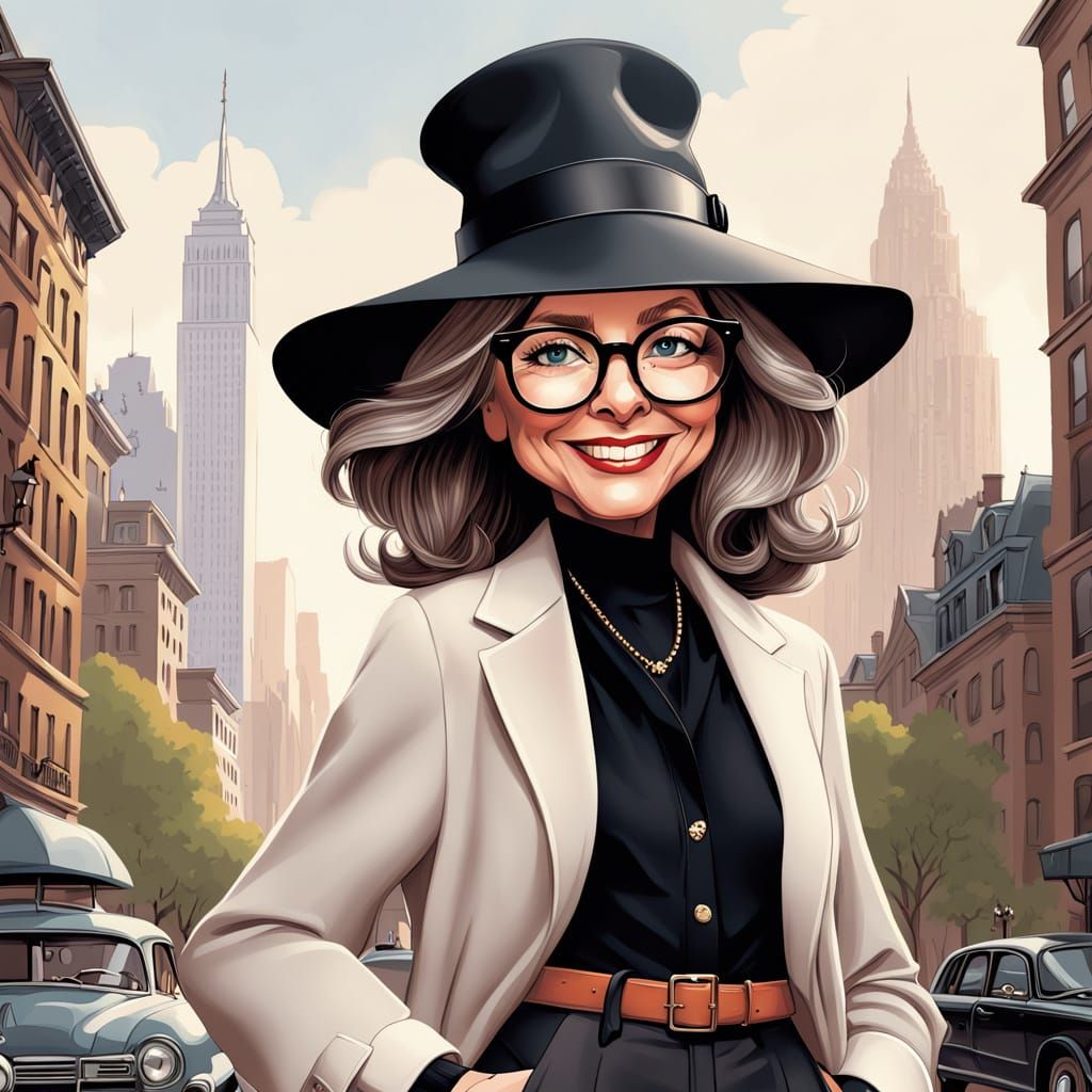 Diane Keaton Caricature