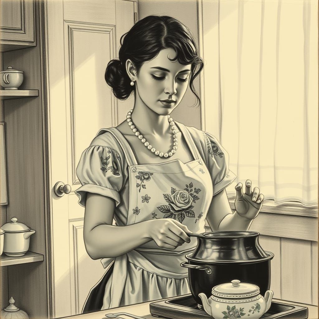 Surreal Domesticity in Charcoal and Grey