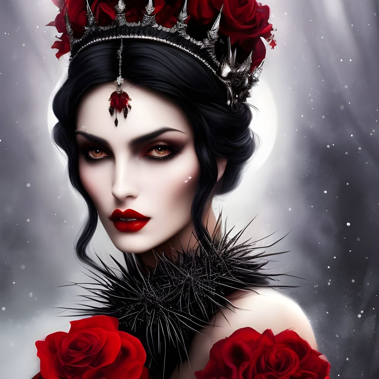 Gothic Snow White Beauty in Fantasy Art Style