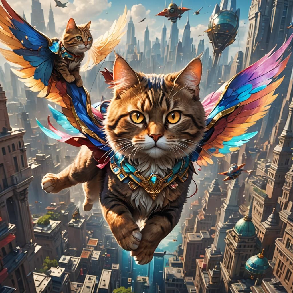 Super Cat's Global Flight: Detailed Digital Portrait