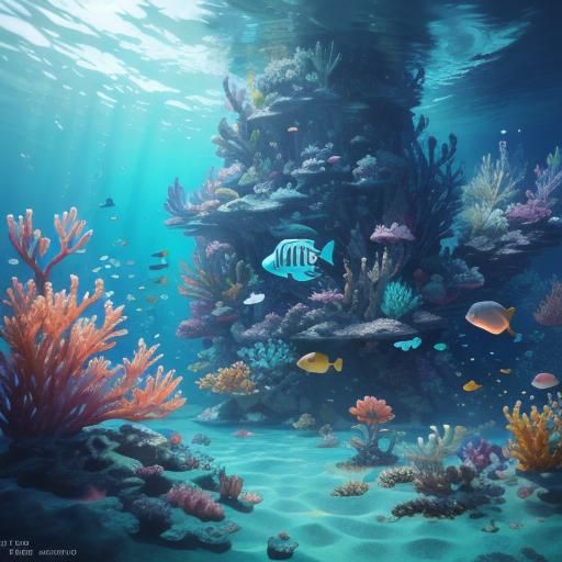 Detailed 3D Anime Undersea Art in 8K