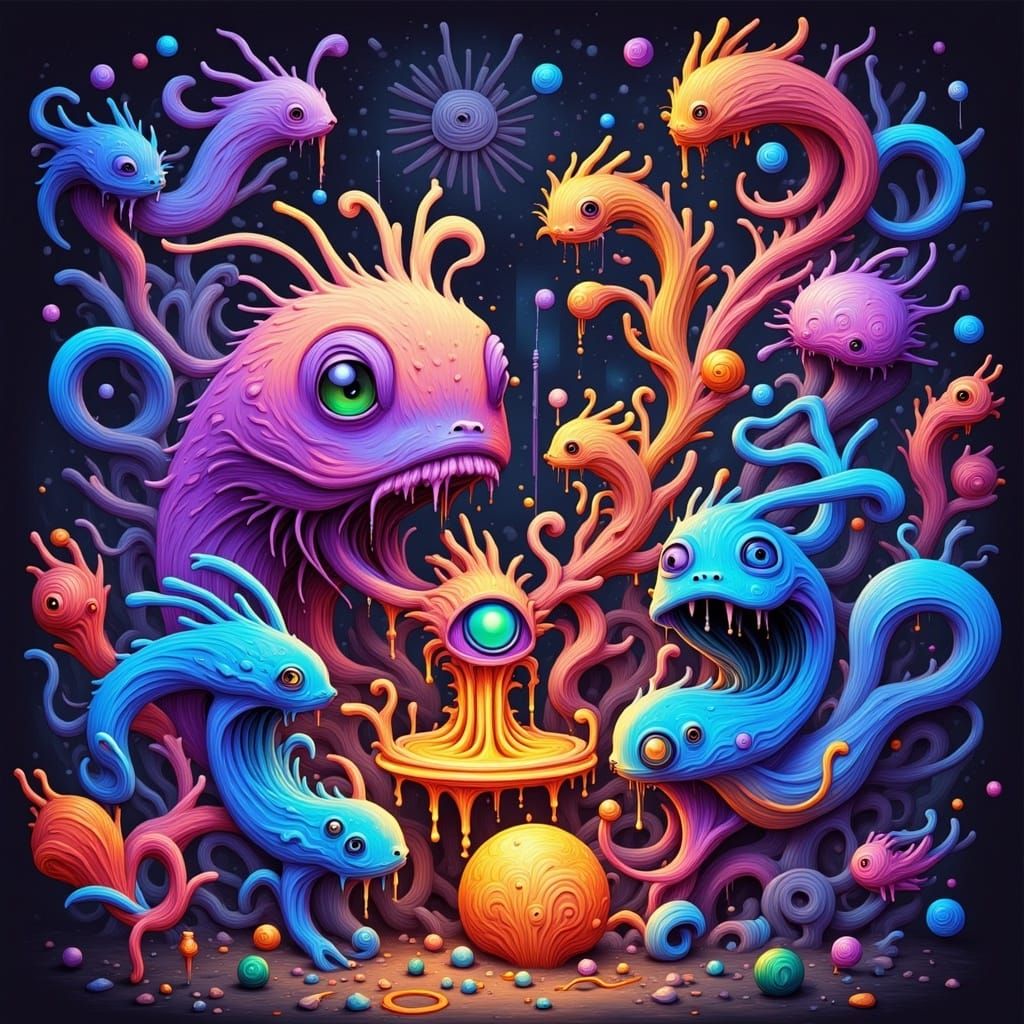 Incredible Otherworldly Creatures in a Maximalist Biolumines...