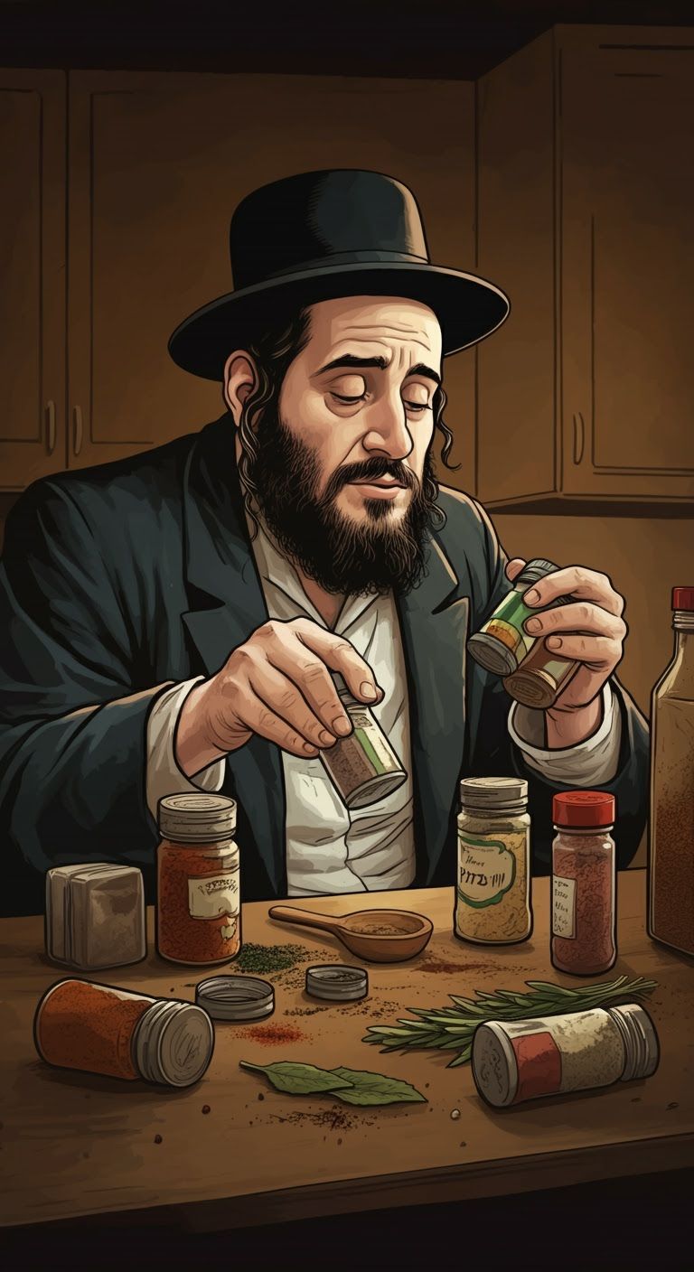 Determined Man Fixes Food in Digital Comic Art