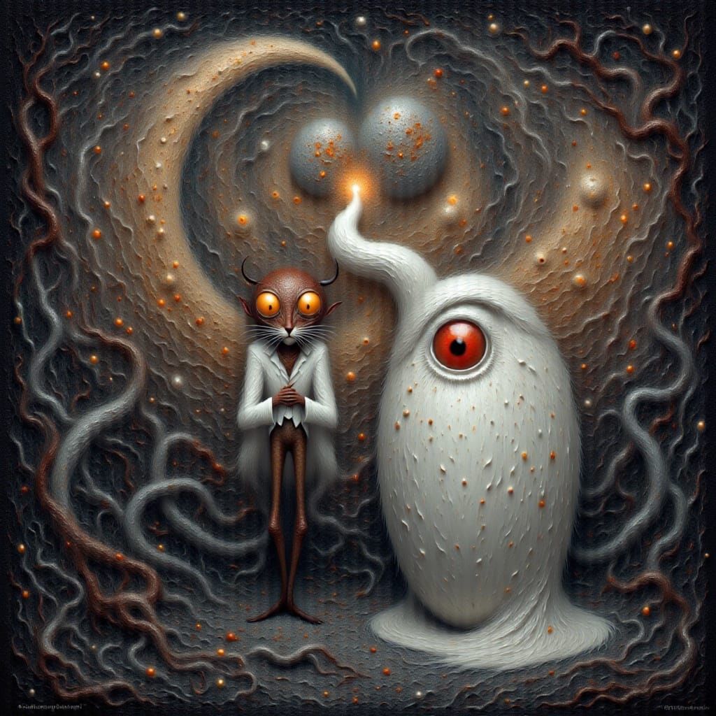 Surreal Scene with Black Theater Elements