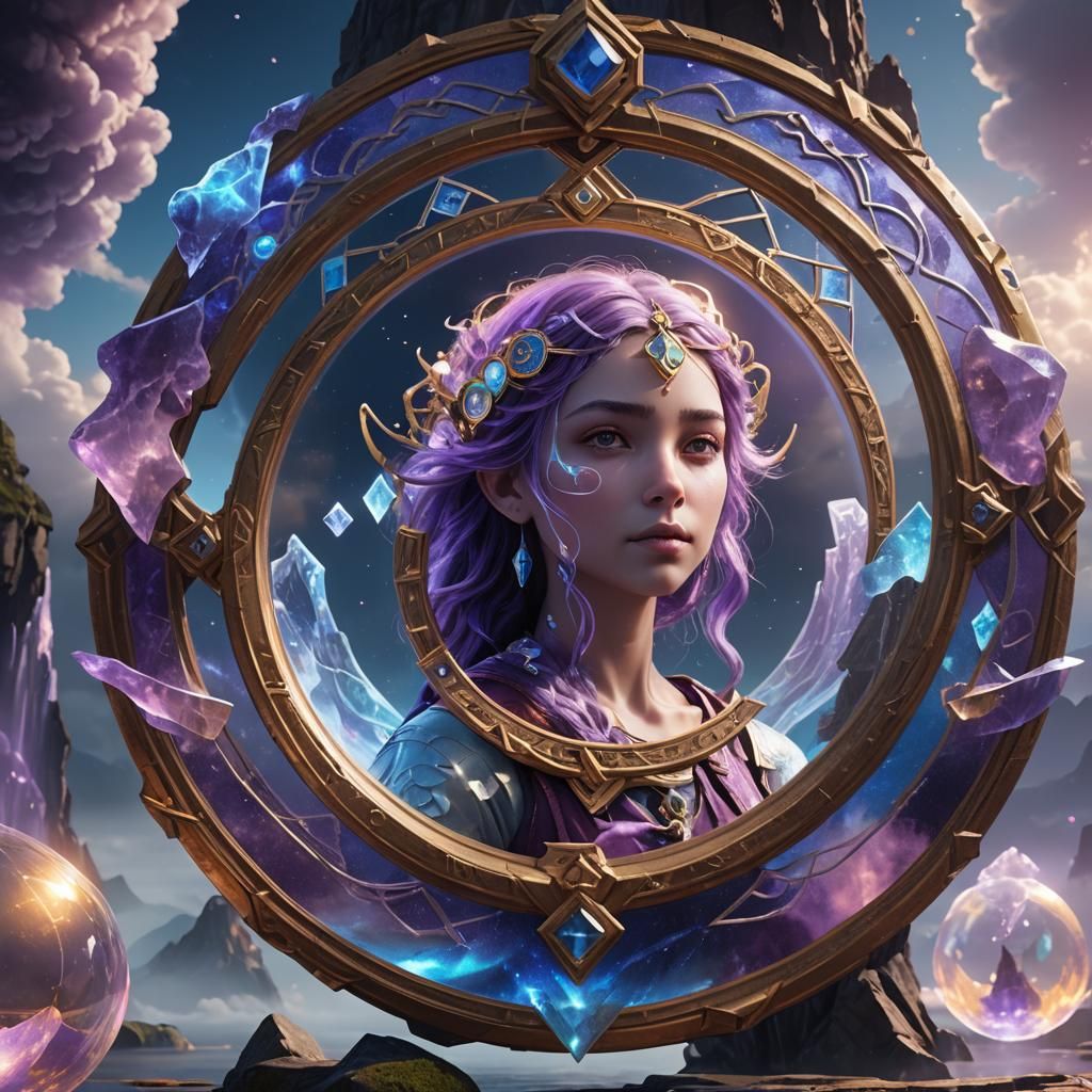 Ethereal Being Reflecting Inner Self in Mystical Realm