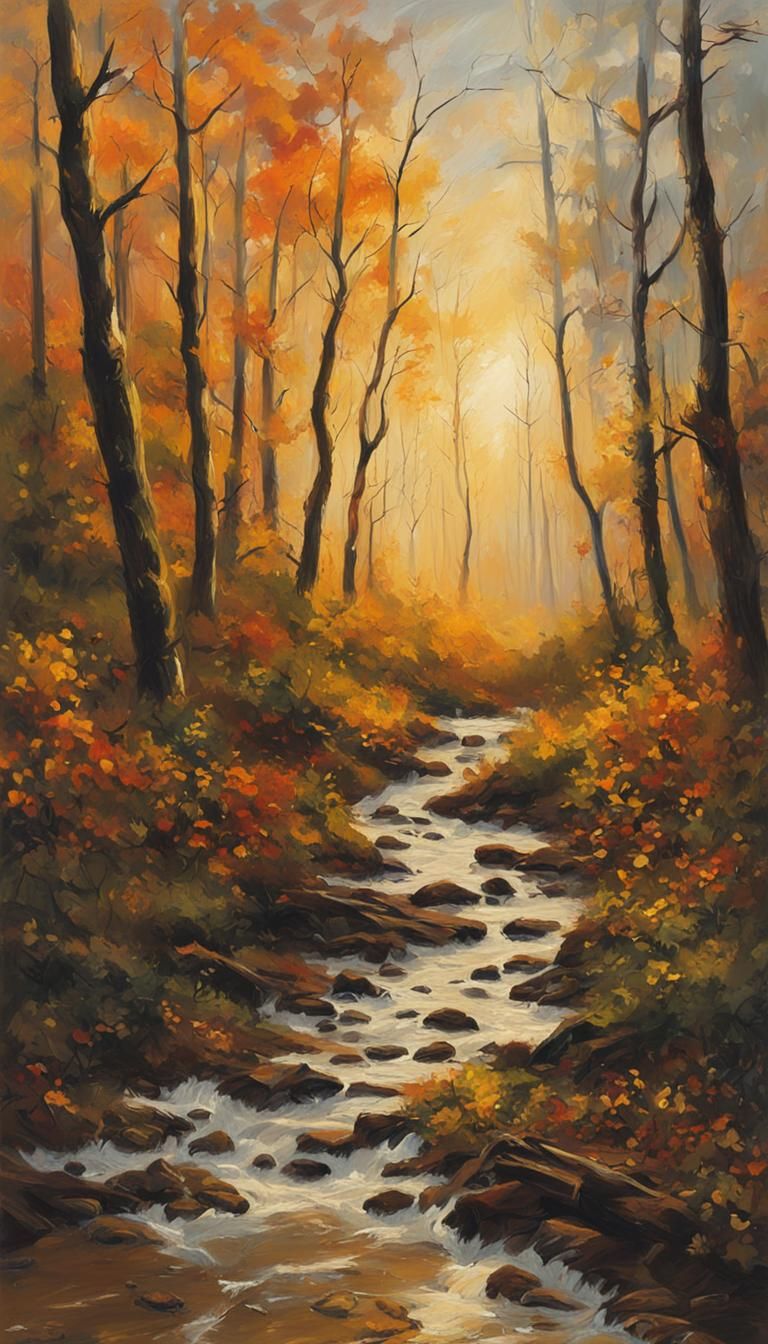 Amazon Forest Tornado in Impressionist Painting Style