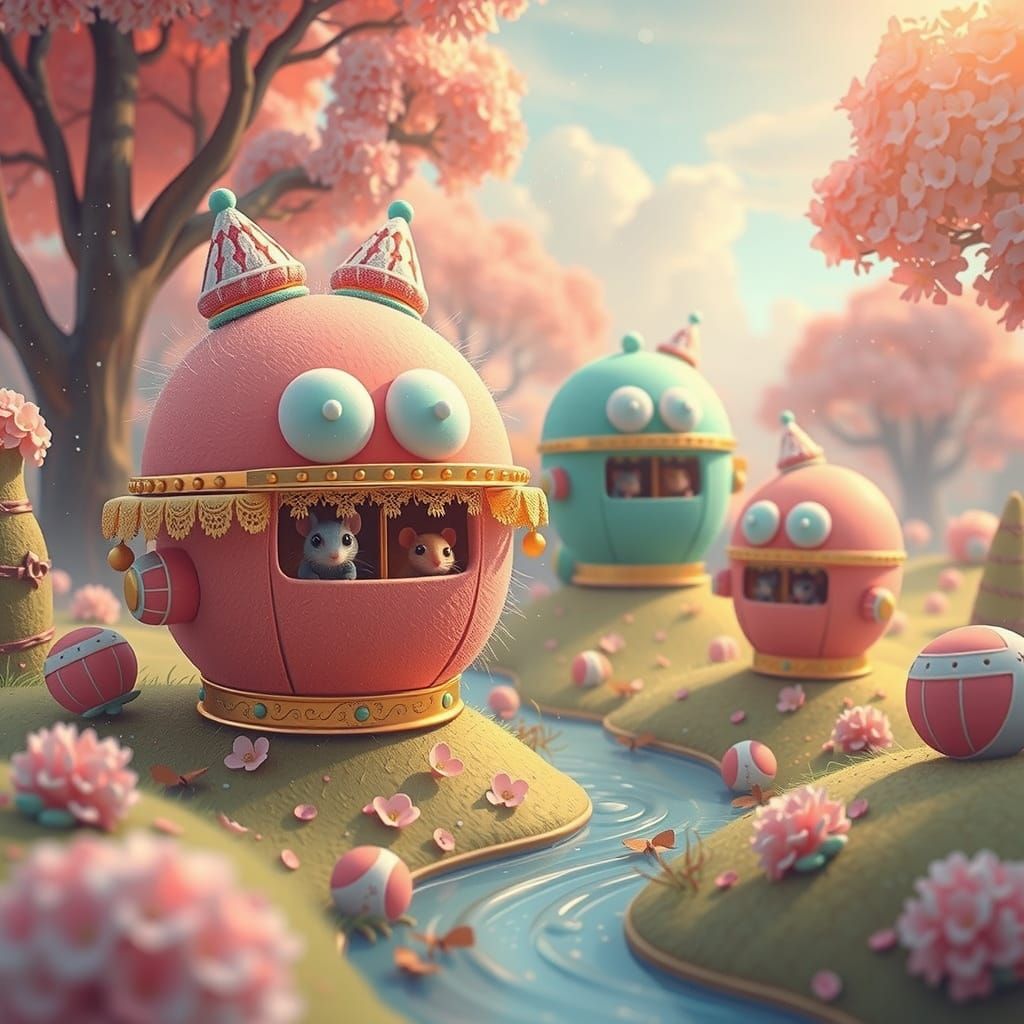 Enchanting Vintage Motorhome in Dreamy Landscape