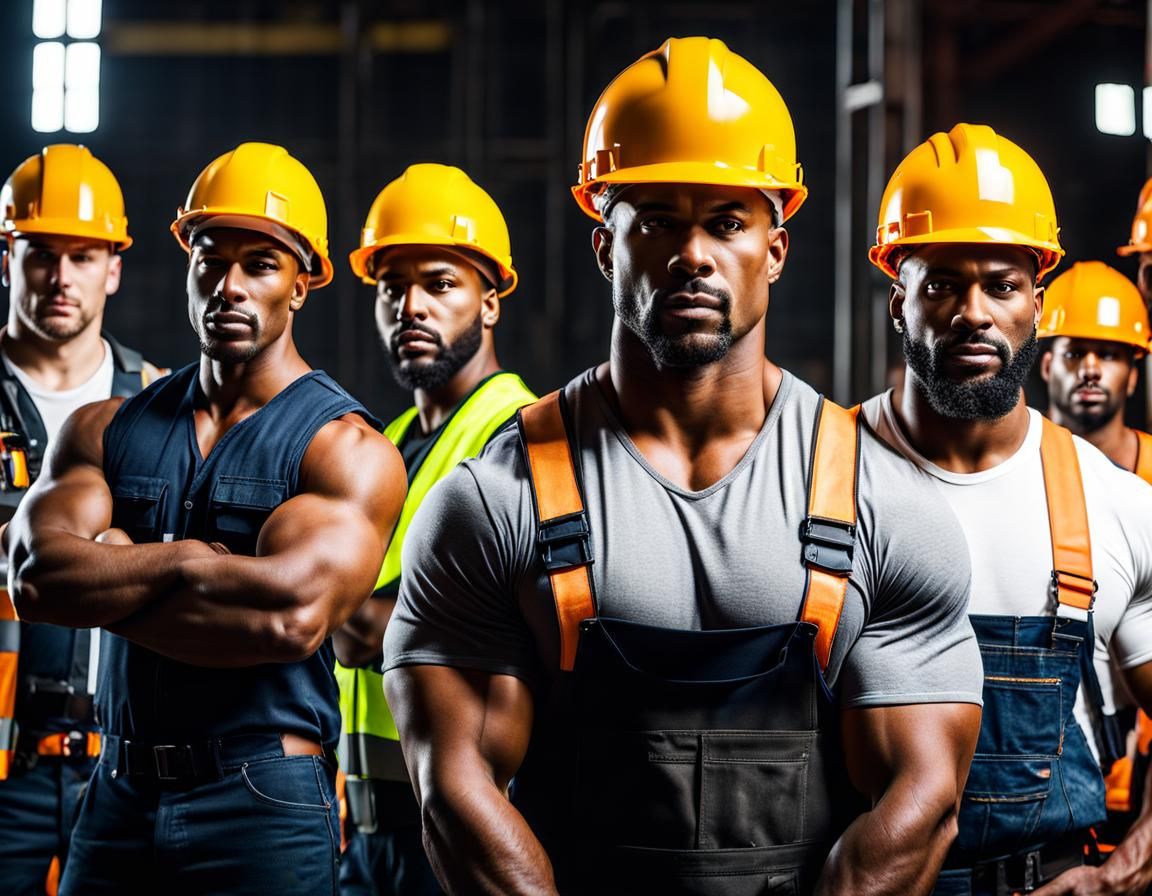 CONSTRUCTION WORKERS WITH HARDHATS