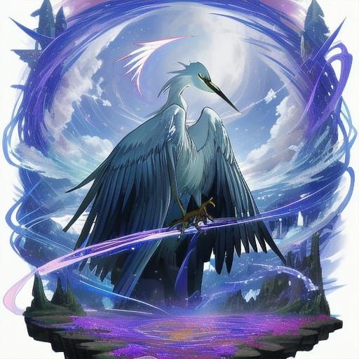 Mystical Heron AI Generated Image