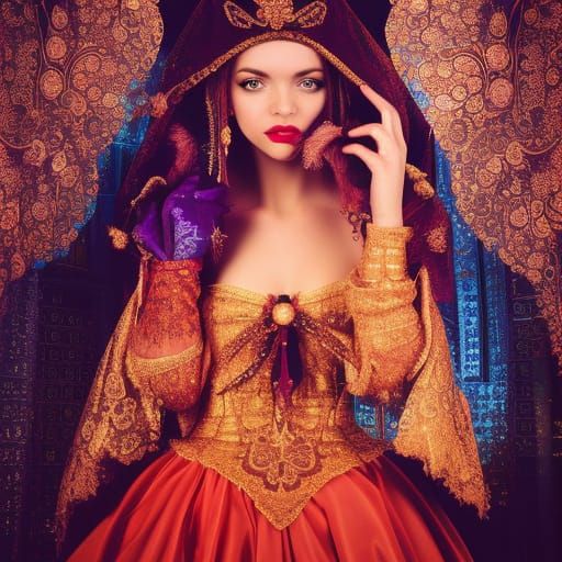 Hyperrealistic 1001 Nights Princess Portrait