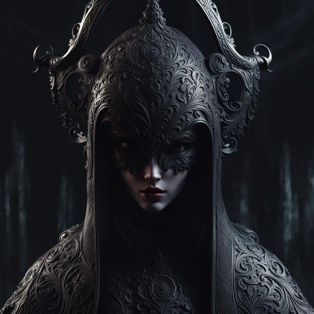 Stygian Figure in Glitchcore Style