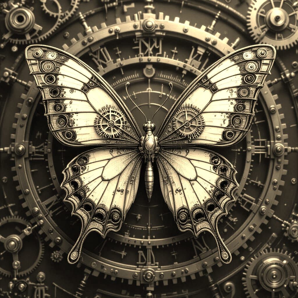 Steampunk Clockwork Butterfly: An AI Vision