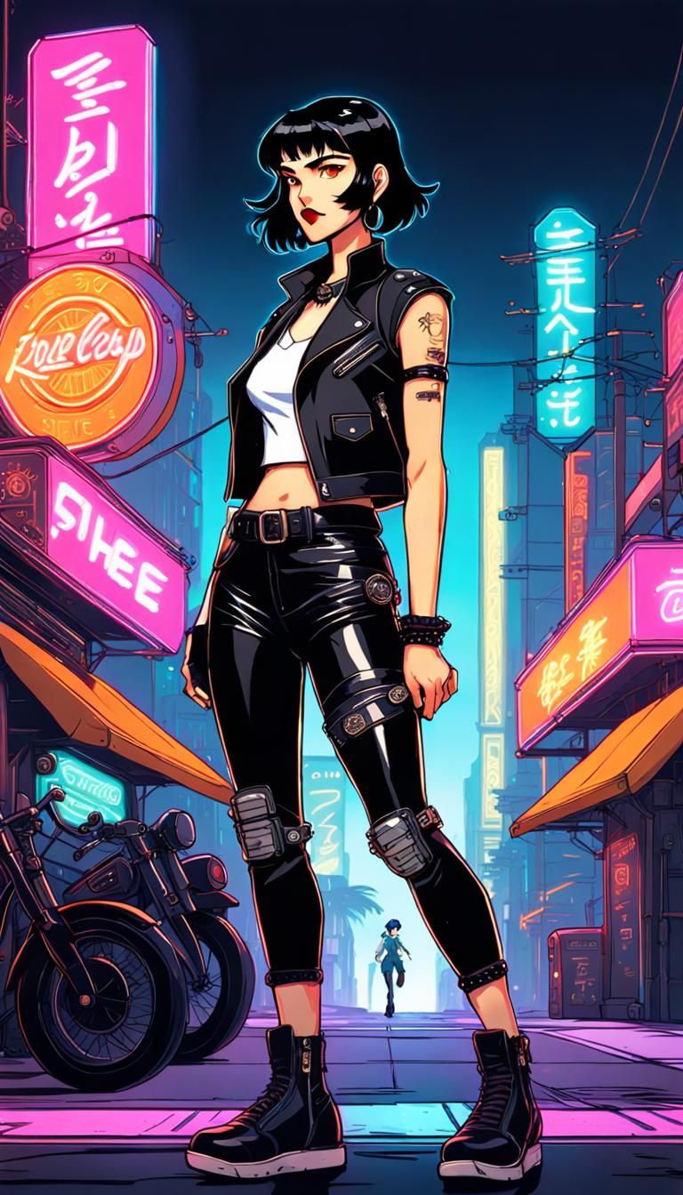 Anime Portrait of Woman in Retropunk City