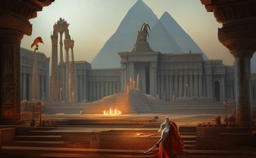 Hyper-Realistic Egyptian Assault on Temple in 8K