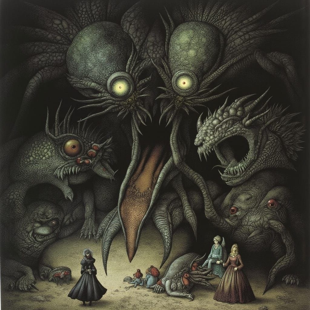 Nightmarish Soul Eater in Dark Fantasy Style