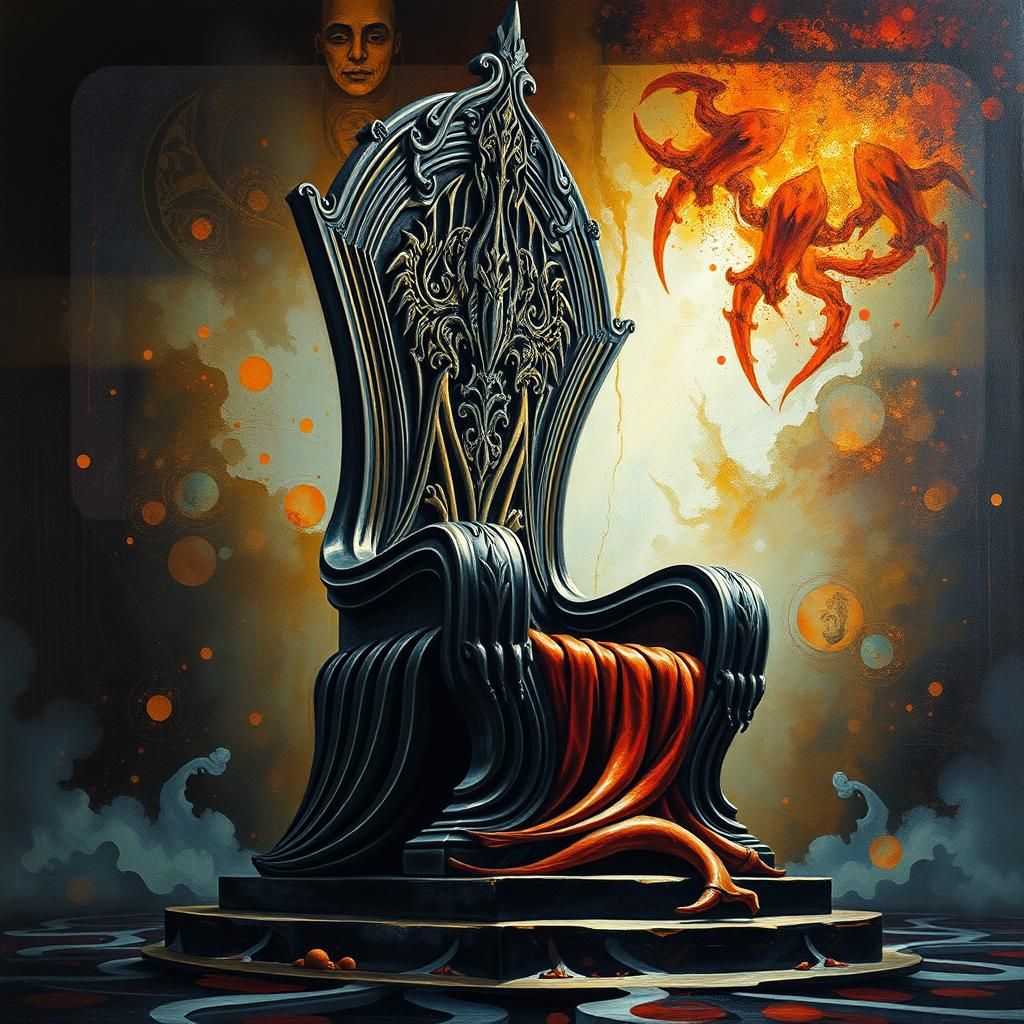 Dystopian Art Deco Throne in a Dreamworld