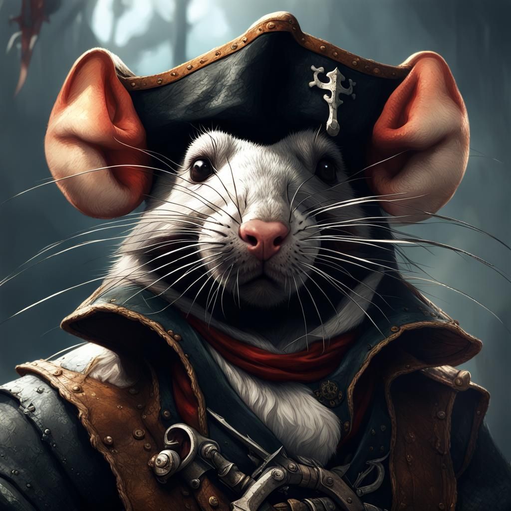 Fierce Pirate Rat in Dark Cinematic Style