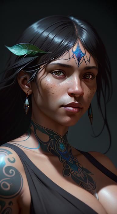 Striking Portrait of a Latina Woman with Tattoos