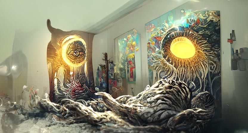 Lovecraftian Divine Entity in Cosmic Horror Art