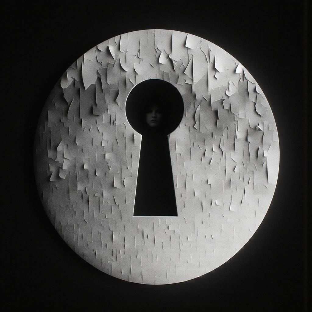 Colorful Mosaic Design Seen Through Keyhole