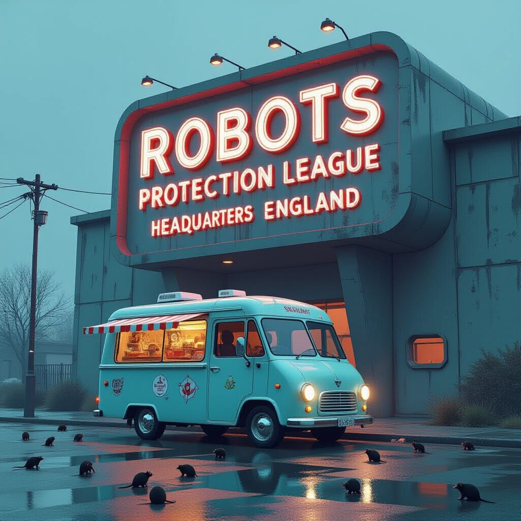 Robots Protection League HQ: Retro-Futuristic Concept Art