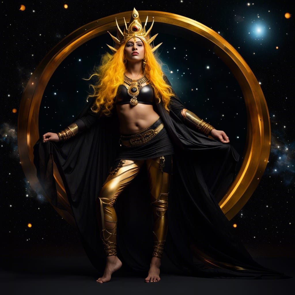 Indian Goddess of the Sky in Space