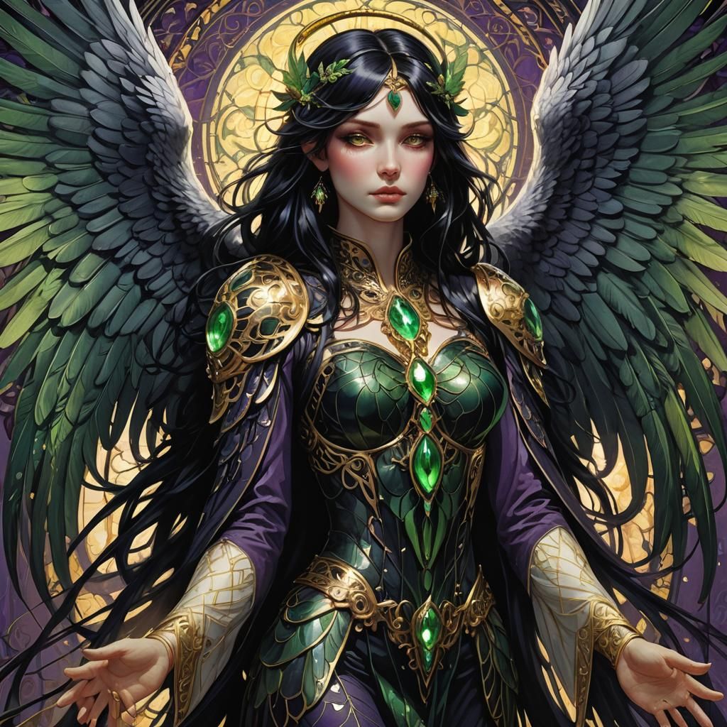 Dark Angel with Black Wings, Gothic Fantasy