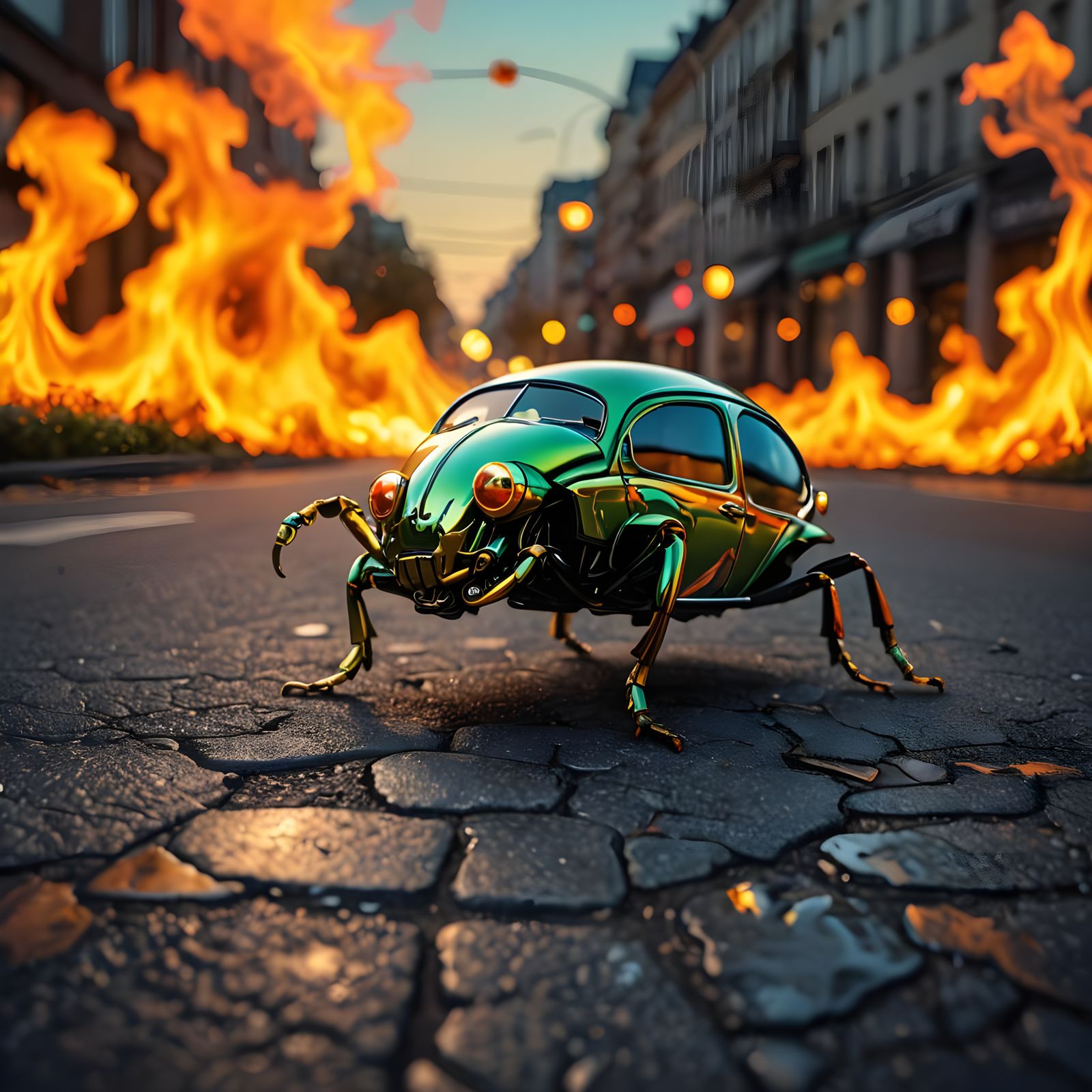 A Funny Punny Volkswagen Beetle Car.