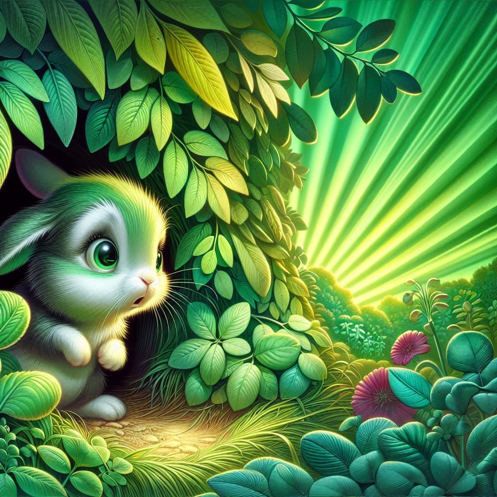 Timid Rabbit in Enchanting Forest Burrow, Children's Storybo...
