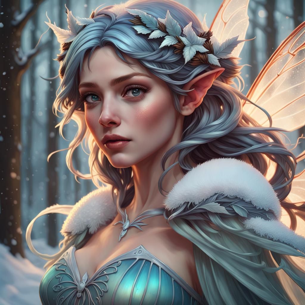 Winter Fairy Portrait in Dynamic Lighting