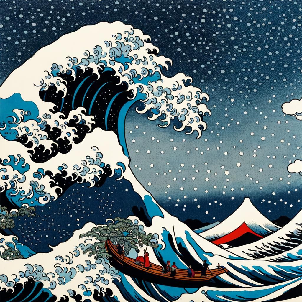 Great Wave off Kanagawa: Ukiyo-e Woodblock Print