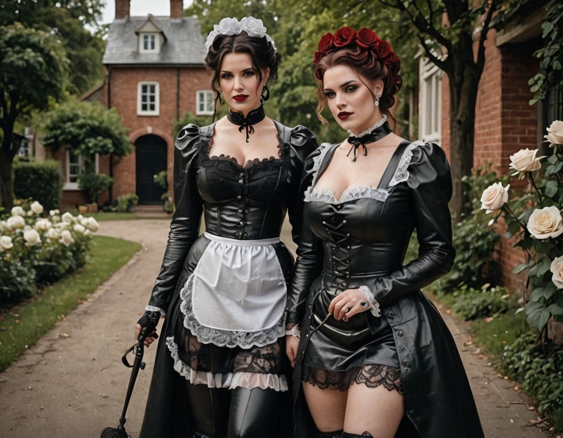 Victorian Mistress with Submissive Maid: Cinematic Film Stil...