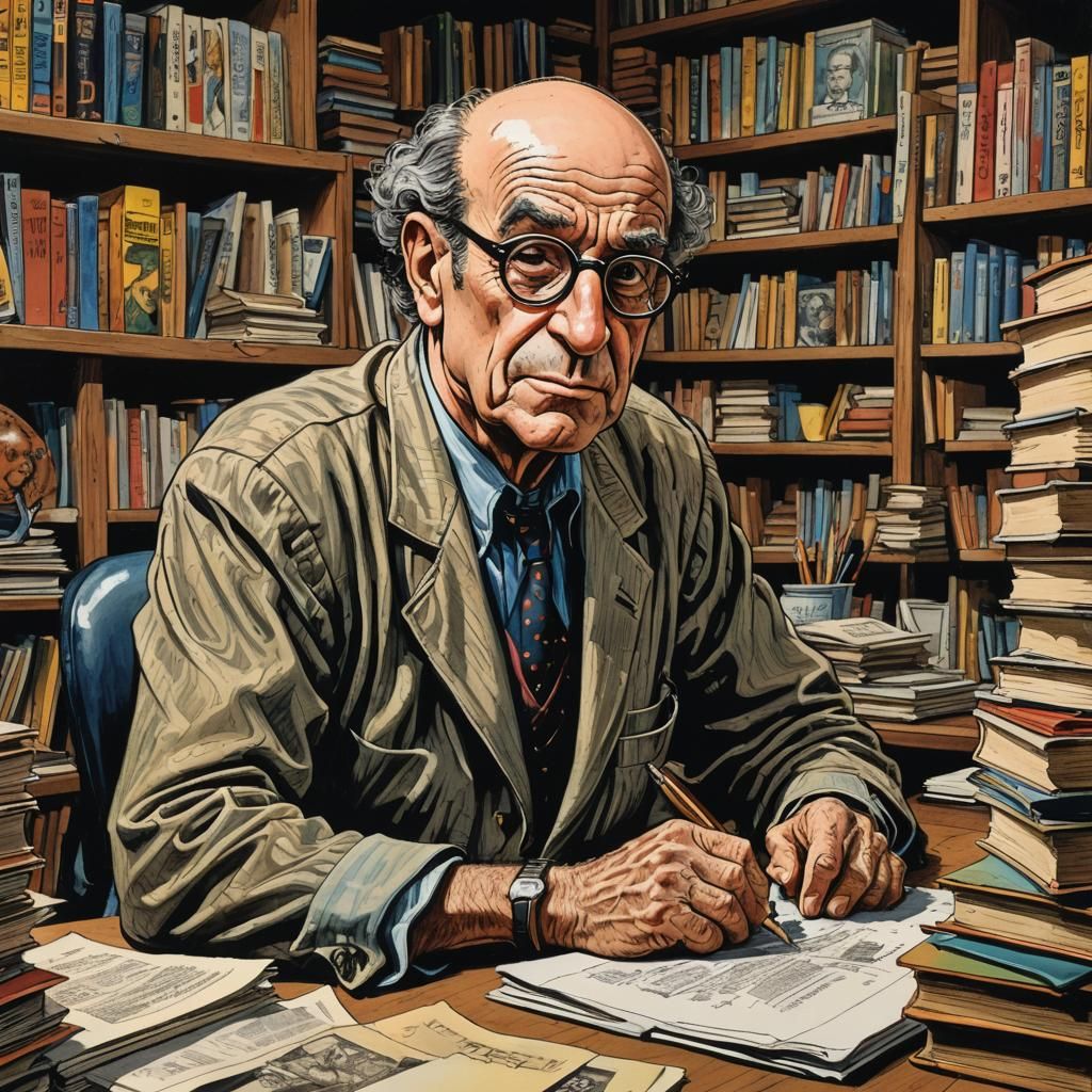 Cartoon Portrait in Expressionist Comic Book Style